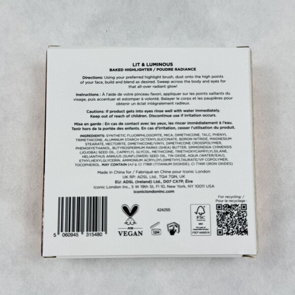 Iconic London Lit & Luminous Baked Highlighter Universal Vegan Full Size 16g NEW - Picture 6 of 6